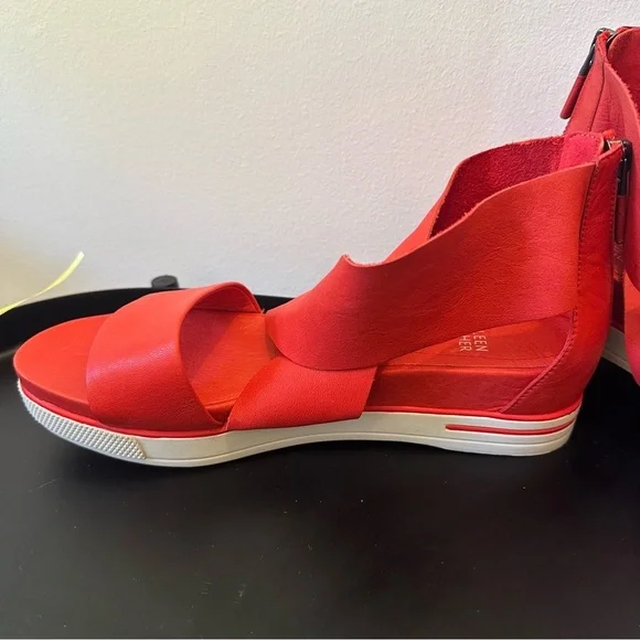 Eileen Fisher Sport Tumbled Nubuck Sneaker Sandal NEW Size 7 Red - Picture 12 of 12